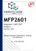 MFP2601 Assignment 1 QUIZ (DETAILED ANSWERS) 2025 - DISTINCTION GUARANTEED