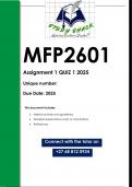 MFP2601 Assignment 1 QUIZ (QUALITY ANSWERS) 2025