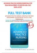 TEST BANK FOR ADVANCED PRACTICE NURSING ESSENTIALS FOR  ROLE DEVELOPMENT 4TH EDITION JOEL |ISBN 978080366441|All chapters included 1-16