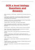 OCR a level biology Questions and Answers