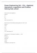 Power Engineering 3A1 - Ch1 - Algebraic Operations, Logarithms and Problem Solving fully solved