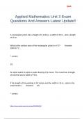 Applied Mathematics Unit 3 Exam Questions And Answers Latest Update!!