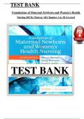 Test bank - Foundations of Maternal-Newborn and Women's Health Nursing, 8th Edition (Murray), Chapter 1 - 28 > Download as Pdf File <