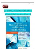 Solution Manual - Foundations of Maternal-Newborn and Women's Health Nursing 8th Edition by Sharon Murray; Slone McKinney All 1-28 Chapters Covered ,Latest Edition