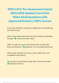 WGU C475: Pre-Assessment (Latest 2025/2026 Update) Care of the Older Adult Questions with Approved Answers |100% Correct