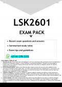 LSK2601 EXAM PACK 2025 - DISTINCTION GUARANTEED