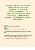 Week 1 & 2 Midterm Exam: NR546 / NR-546 (Latest Update 2025 / 2026 STUDY BUNDLE WITH COMPLETE SOLUTIONS) Advanced Pharmacology Psychopharmacology for the Psychiatric-Mental Health Nurse Practitioner | Questions & Verified Answers | Grade A - Chamberlain