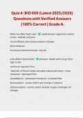 Quiz 4: BIO 669 (Latest 2025/2026) Questions with Verified Answers |100% Correct | Grade A.