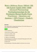 Week 4 Midterm Exam: NR546 / NR-546 (Latest Update 2025 / 2026) Advanced Pharmacology Psychopharmacology for the Psychiatric-Mental Health Nurse Practitioner | Questions and Answers | 100% Correct | Grade A - Chamberlain