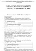 Test Bank Fundamentals of Nursing 10th Edition Test Bank Potter Perry Chapter 1-50 | Complete Guide 