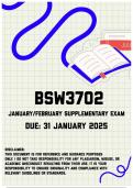 BSW3702 January/February Supplementary Exam | Due 31 January 2025