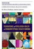 TEST BANK FOR FOUNDATIONS FOR POPULATION HEALTH IN COMMUNITY PUBLIC HEALTH NURSING 6TH EDITION BY STANHOPE