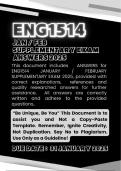 ENG1514 SUPPLEMENTARY EXAM 2025 COMPLETE ANSWERS (31 JANUARY 2025)