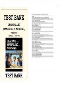 Test Bank for Leading and Managing in Nursing 7th Edition by Patricia S. Yoder-Wise ISBN 9780323449137 Chapter 1-31 |Complete Guide A+ updated 2025