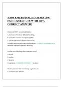 AAOS EMT-B FINAL EXAM REVIEW PART 1 QUESTIONS WITH 100% CORRECT ANSWERS