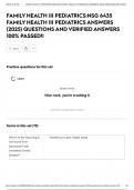 FAMILY HEALTH III PEDIATRICS:NSG 6435 FAMILY HEALTH III PEDIATRICS ANSWERS (2025) QUESTIONS AND VERIFIED ANSWERS 100% PASSED!!