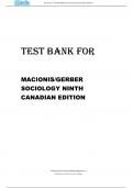 TEST BANK FOR MACIONIS GERBER SOCIOLOGY NINTH CANADIAN EDITION.