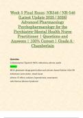 Week 5 Final Exam: NR546 / NR-546 (Latest Update 2025 / 2026) Advanced Pharmacology Psychopharmacology for the Psychiatric-Mental Health Nurse Practitioner | Questions and Answers | 100% Correct | Grade A - Chamberlain