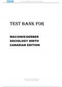 Test Bank for Macionis Gerber, Sociology, Ninth Canadian Edition.