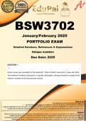 BSW3702 January February Portfolio (COMPLETE ANSWERS) 2025 - DUE 31 January 2025