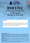 BSW3702 January February Portfolio (ANSWERS) 2025 - DISTINCTION GUARANTEED