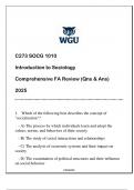 SOCG 1010 (C273 INTRODUCTION TO SOCIOLOGY) COMPREHENSIVE FA REVIEW 2025.