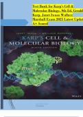 Test Bank for Karp’s Cell & Molecular Biology, 9th Ed, Gerald Karp, Janet Iwasa Wallace Marshall Exam 2025 Latest Update A+ Scored