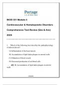 BIOD 331 Module 4 Cardiovascular & Hematopoietic Disorders Comprehensive Test Review (Qns & Ans)