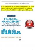 Solution Manual for Financial Management for Public Health, and Not-for-Profit Organizations 7th Edition by Finkler, Calabrese & Smith Verified Chapters 1 - 15, Complete