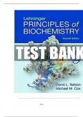 Test Bank: Lehninger Principles of Biochemistry, 7th Edition, David L. Nelson Chapters 1-28.