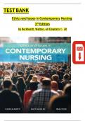 TEST BANK for Ethics and Issues in Contemporary Nursing 3rd Edition by Burkhardt & Walton; All 20 Chapters Covered, Verified Latest Edition