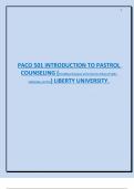 PACO 501 INTRODUCTION TO PASTROL  COUNSELING (The Biblical Purposes of the Church: A Place of Faith, Fellowship, and Fire) LIBERTY UNIVERSITY