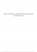 Muscle Physiology Contraction Mechanisms & Neural Control Overview - Advanced Pathophysiology NR507/ NR 507, (2024 / 2025), Chamberlain