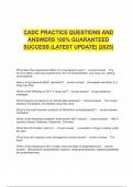  CADC PRACTICE QUESTIONS AND ANSWERS 100% GUARANTEED SUCCESS |LATEST UPDATE| |2025|