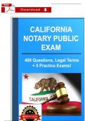 California Notary Public Exam + Legal Terms, + 5 Practice Exams with 400+ Questions with Detailed Answers (2025 / 2026) 100% Verified