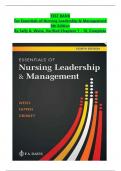 TEST BANK For Essentials of Nursing Leadership & Management 8th Edition Sally A. Weiss, Verified Chapters 1 - 16, Complete