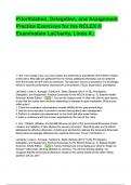 Prioritization, Delegation, and Assignment Practice Exercises for the NCLEX Examination LaCharity, Linda A.; Kumagai, Candice K.; Bartz, Barbara  Questions with correct Answers (Verified Answers) Rated A+ and Rationales.