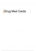 Perfect Drug Card Practice & NCLEX Review Questions with correct Answers (Verified Answers) Rated A+ and Rationales.