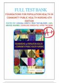 Test Bank For Foundations for Population Health in Community/Public Health Nursing, 6th Edition by Marcia Stanhope, Jeanette Lancaster, All Chapters 1-32 |9780323776899|Latest Edition