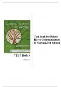 Test bank for Communication in Nursing 8th Edition by Julia Balzer Riley RN MN AHN-BC REACE CSL (Author) (All Chapters covered ) (Complete Guide) (Graded A+)