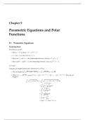 Student Solutions Manual Chapter 9 Parametric Equations and Polar Functions