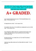 CSU BUS 201 Final exam with actual questions and correct answers 2025-2026. Latest update Colorado State University. A+ GRADED.