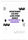 MNG4801 EXAM 2025 (QUESTIONS & ANSWERS)