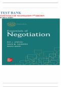 Test Bank For Essentials of Negotiation, 7th Edition by Roy Lewicki and Bruce Barry isbn-978-1260399455 All Chapters 1-12 LATEST Verified Edition Guaranteed Pass