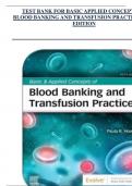 TEST BANK FOR BASIC APPLIED CONCEPTS OF  BLOOD BANKING AND TRANSFUSION PRACTICES 5TH  EDITION