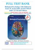 Test Bank for Biological Psychology, 14th Edition, by James W. Kalat isbn-9780357798126 All Chapters 1-14 Latest Verified Edition