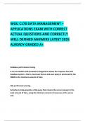    WGU C170 DATA MANAGEMENT – APPLICATIONS EXAM WITH CORRECT ACTUAL QUESTIONS AND CORRECTLY WELL DEFINED ANSWERS LATEST 2025  ALREADY GRADED A+