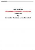 Test Bank for Lehne's Pharmacology for Nursing Care 11th 12th Edition by Jacqueline Burchum Laura Rosenthal||ISBN 9780443107108 LATEST 2025 ||Verified By experts ||Best Questions And Answers ||Answersheet