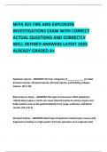   NFPA 921 FIRE AND EXPLOSION INVESTIGATIONS EXAM WITH CORRECT ACTUAL QUESTIONS AND CORRECTLY WELL DEFINED ANSWERS LATEST 2025  ALREADY GRADED A+ 