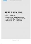 TEST BANK FOR SUCCESS IN PRACTICALVOCATIONAL NURSING 8TH EDITION